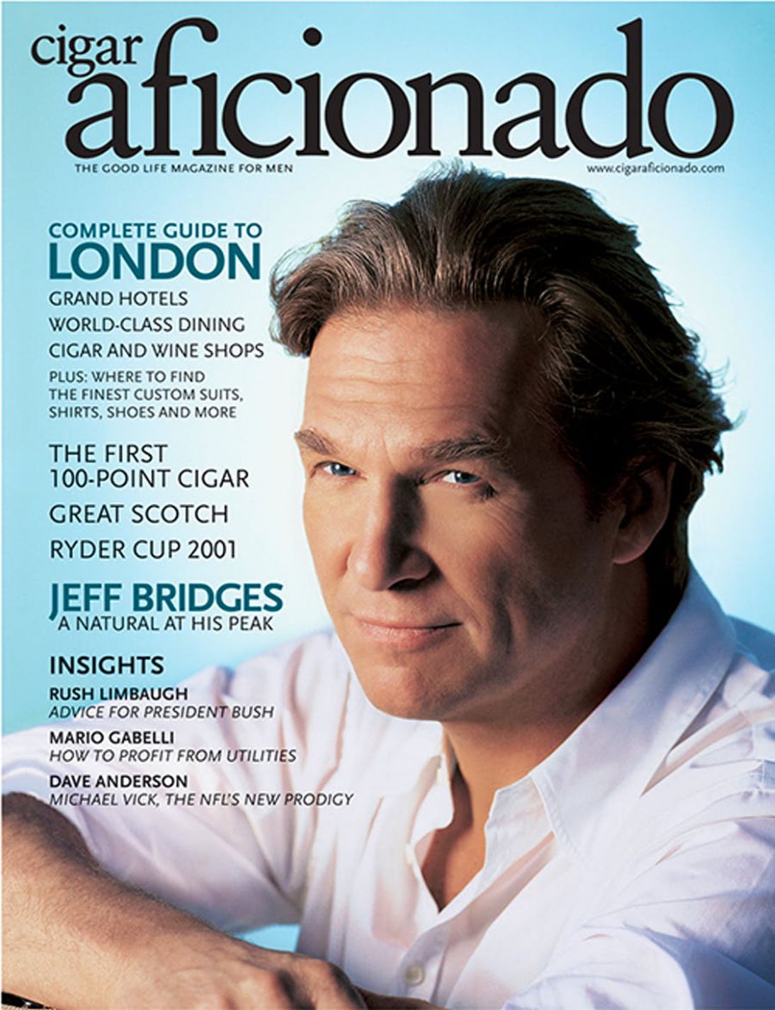 CIGAR AFICIONADO magazine side cover  September/October 2001