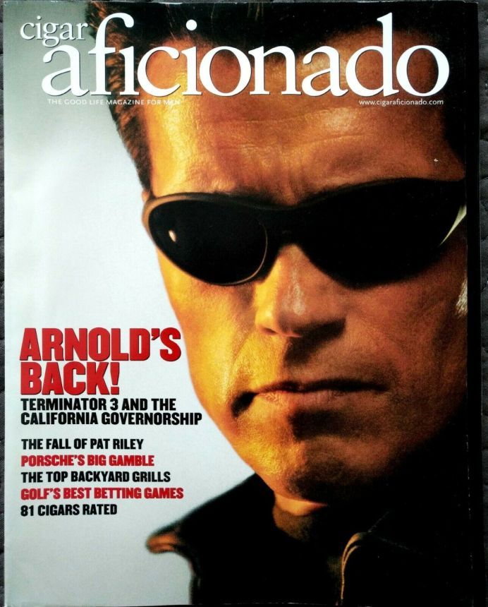 CIGAR AFICIONADO magazine side cover  August 2003