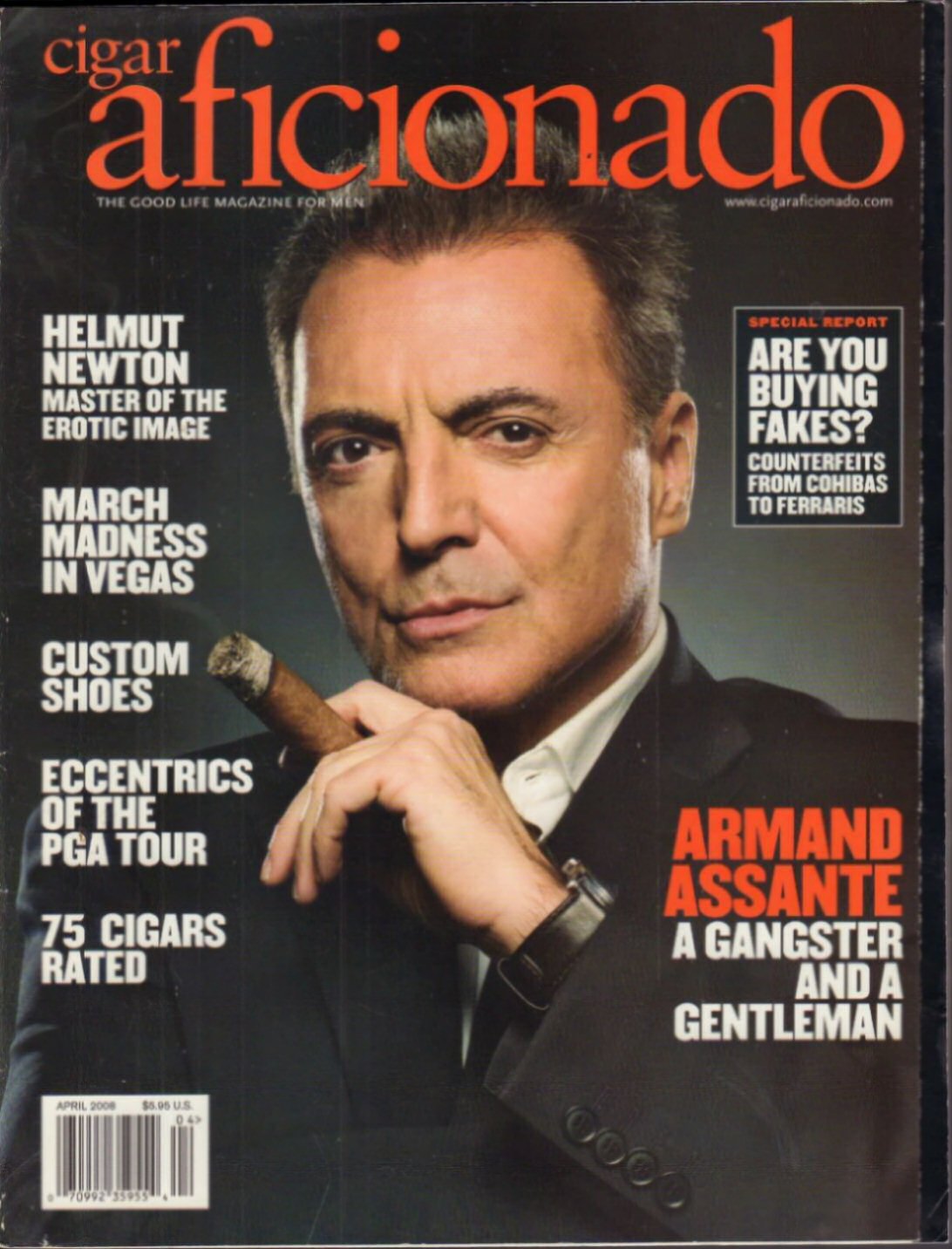 CIGAR AFICIONADO magazine side cover  March/April 2008