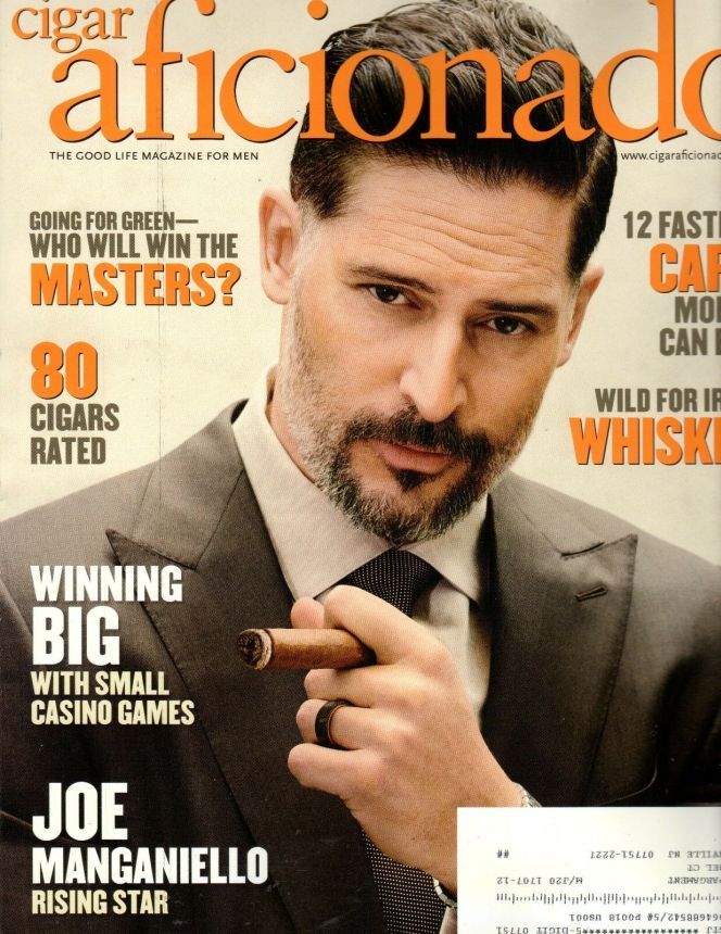 CIGAR AFICIONADO magazine side cover  April 2018