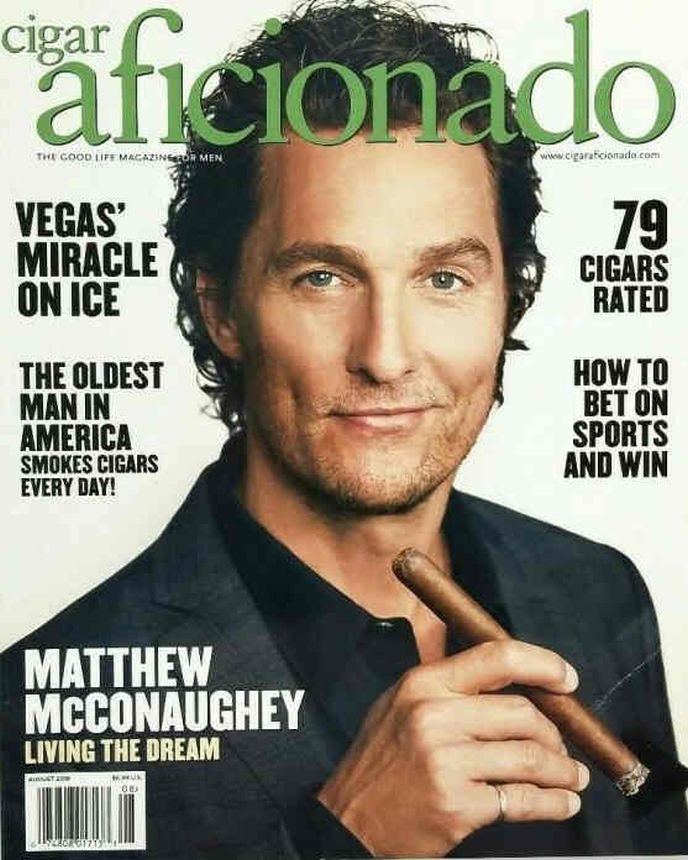 CIGAR AFICIONADO magazine side cover  August 2018