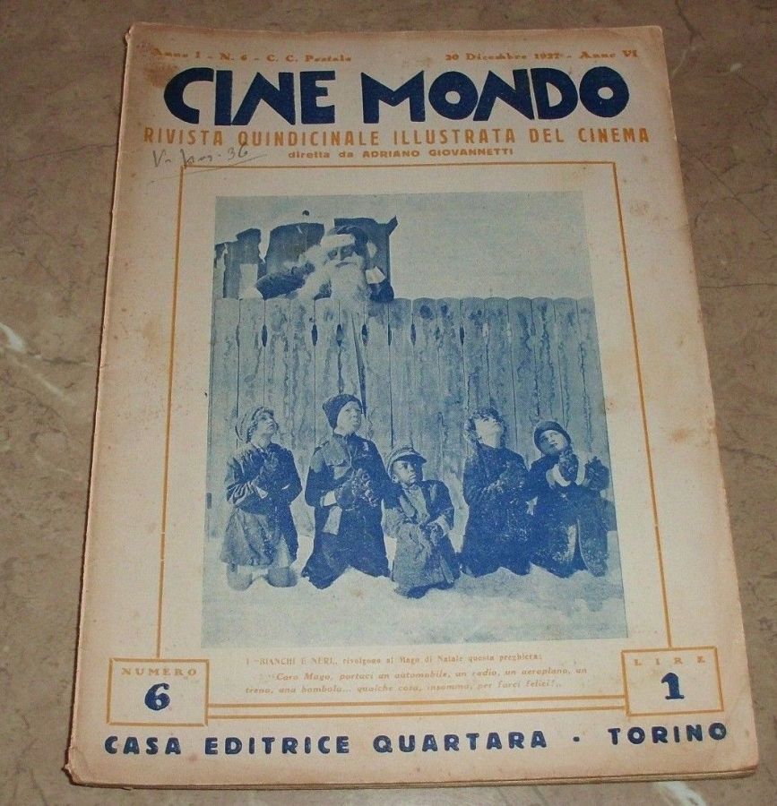 CINE MONDO magazine side cover Issue 6 20 December 1927
