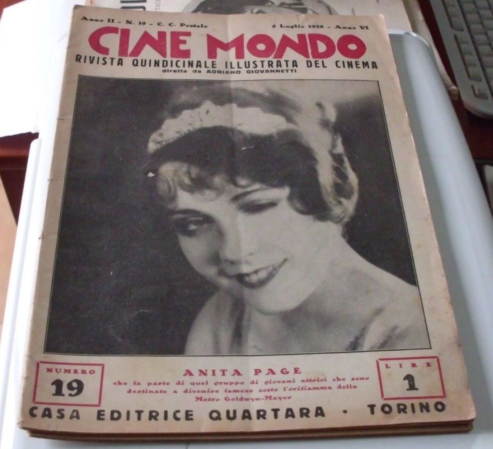 CINE MONDO magazine side cover Issue 19 5 July 1928