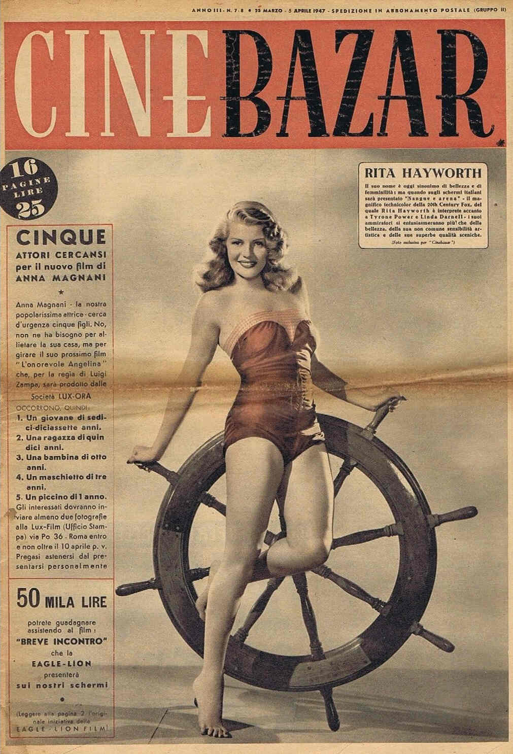 CINE BAZAR magazine side cover Issue 7/8 25 March 1947