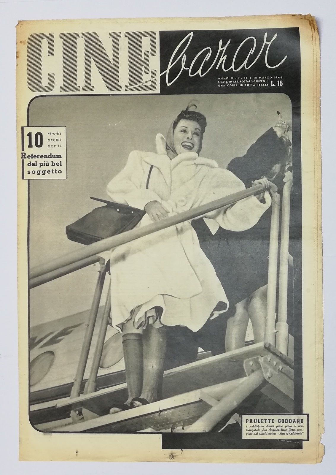 CINE BAZAR magazine side cover Issue 11 18 March 1946