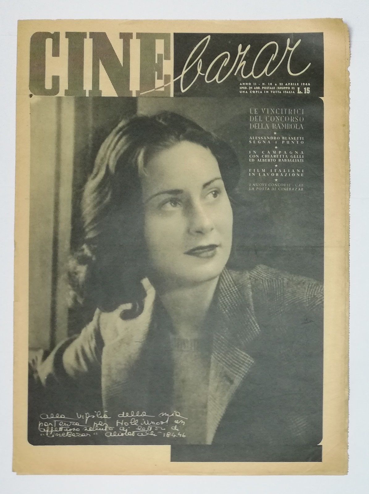 CINE BAZAR magazine side cover Issue 14 23 April 1946