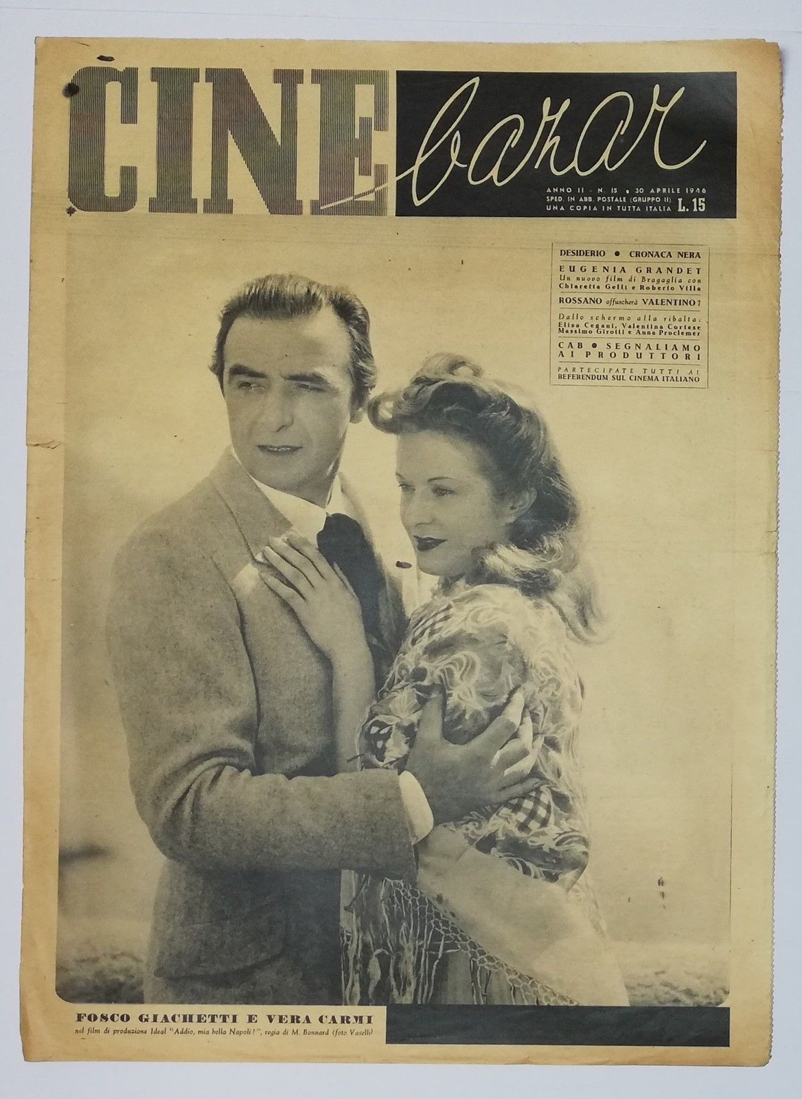 CINE BAZAR magazine side cover Issue 15 30 April 1946