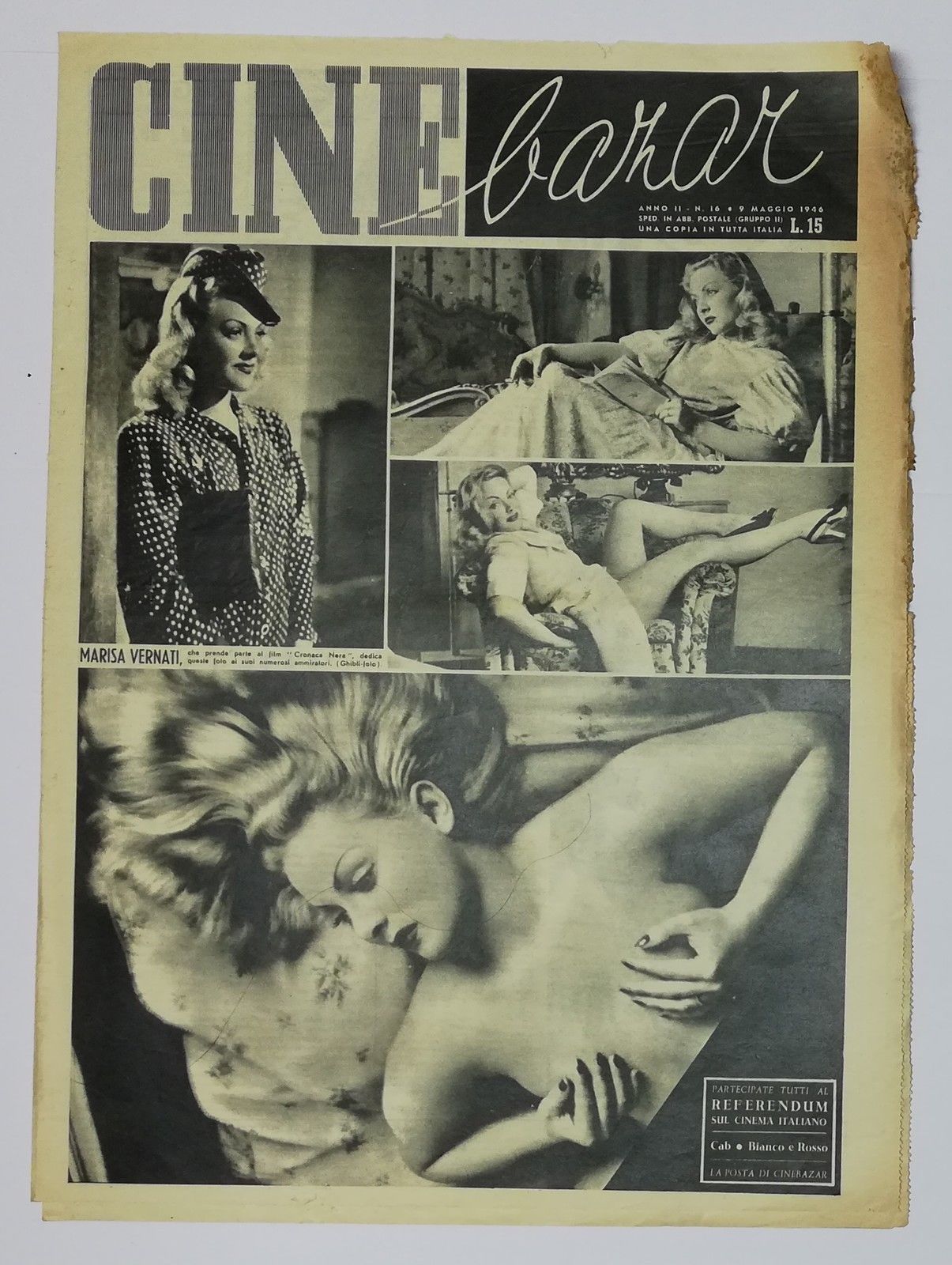 CINE BAZAR magazine side cover Issue 16 9 May 1946