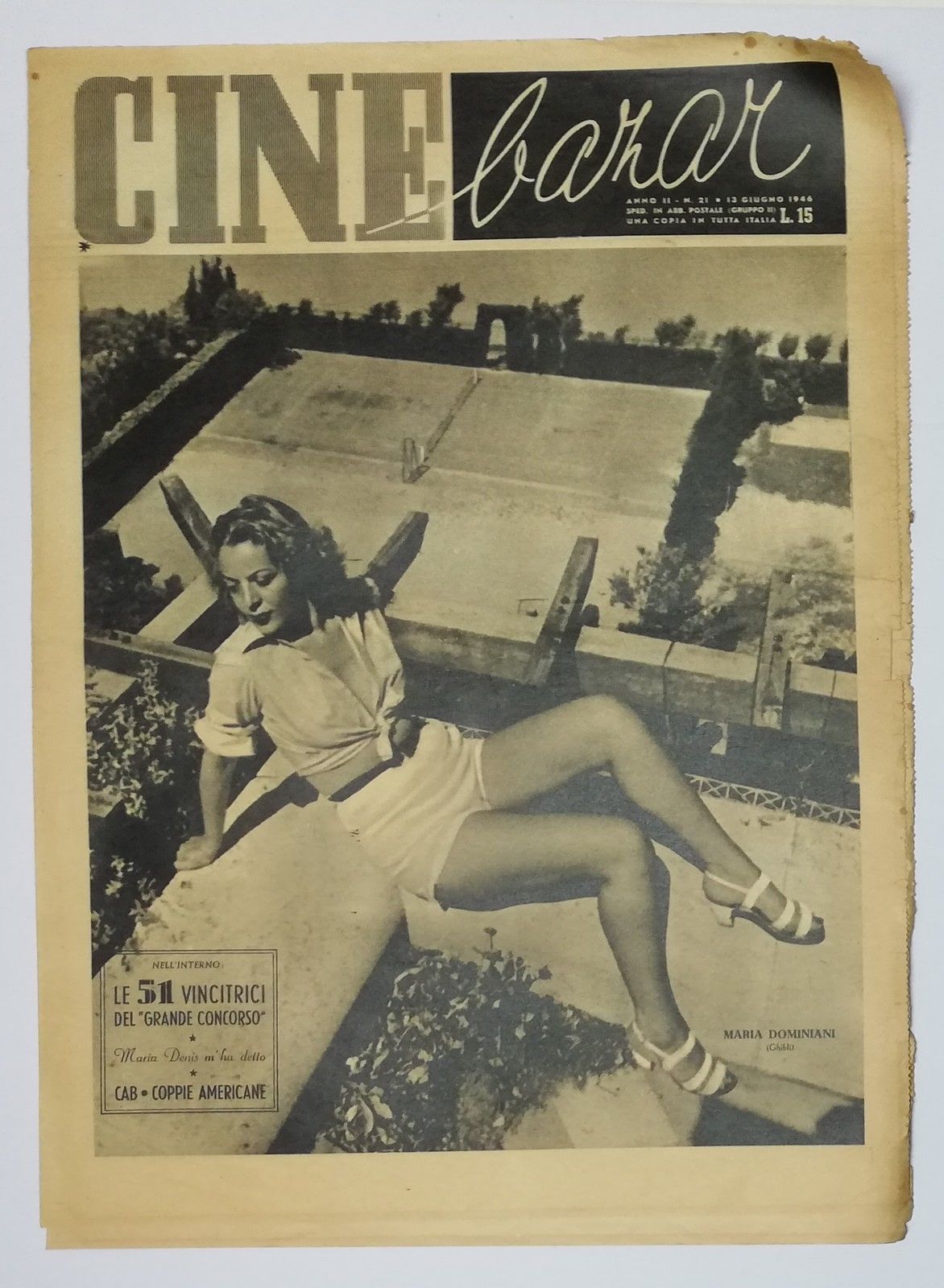 CINE BAZAR magazine side cover Issue 21 13 June 1946