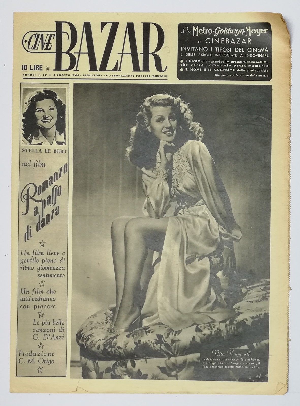 CINE BAZAR magazine side cover Issue 27 8 August 1946