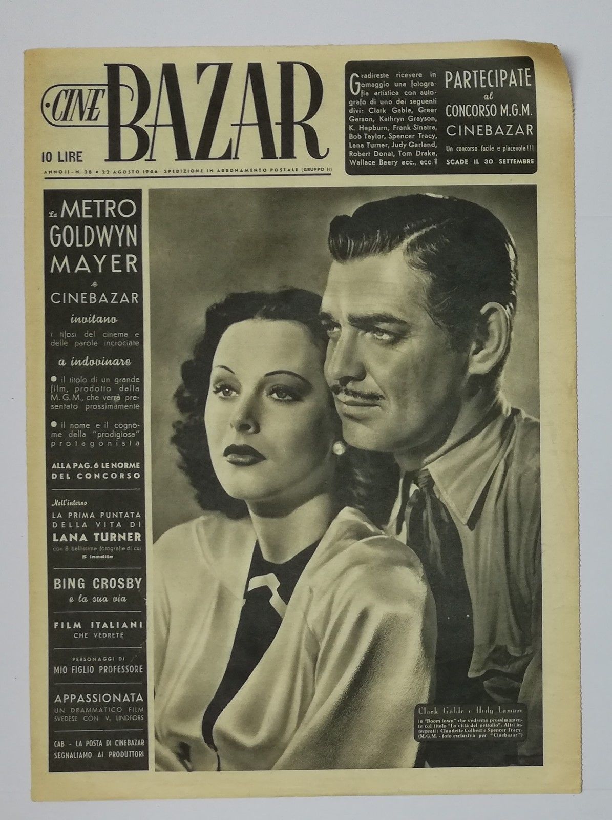CINE BAZAR magazine side cover Issue 28 22 August 1946