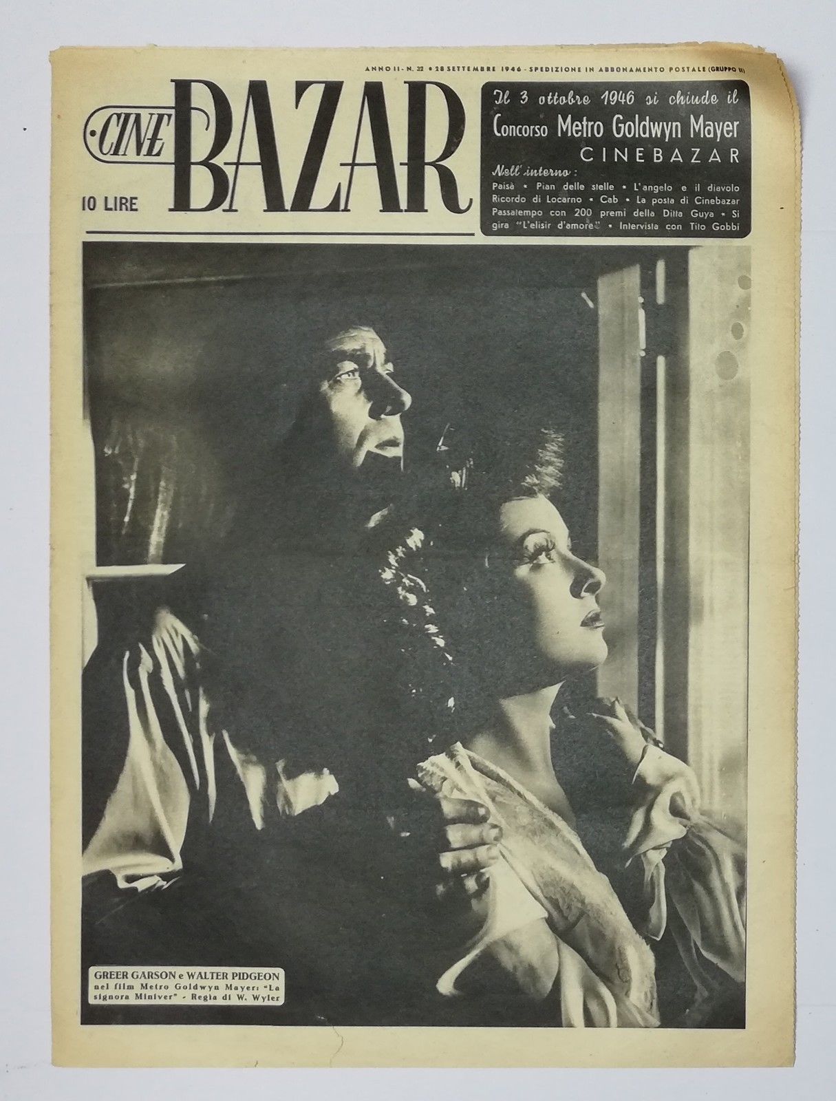 CINE BAZAR magazine side cover Issue 32 28 September 1946