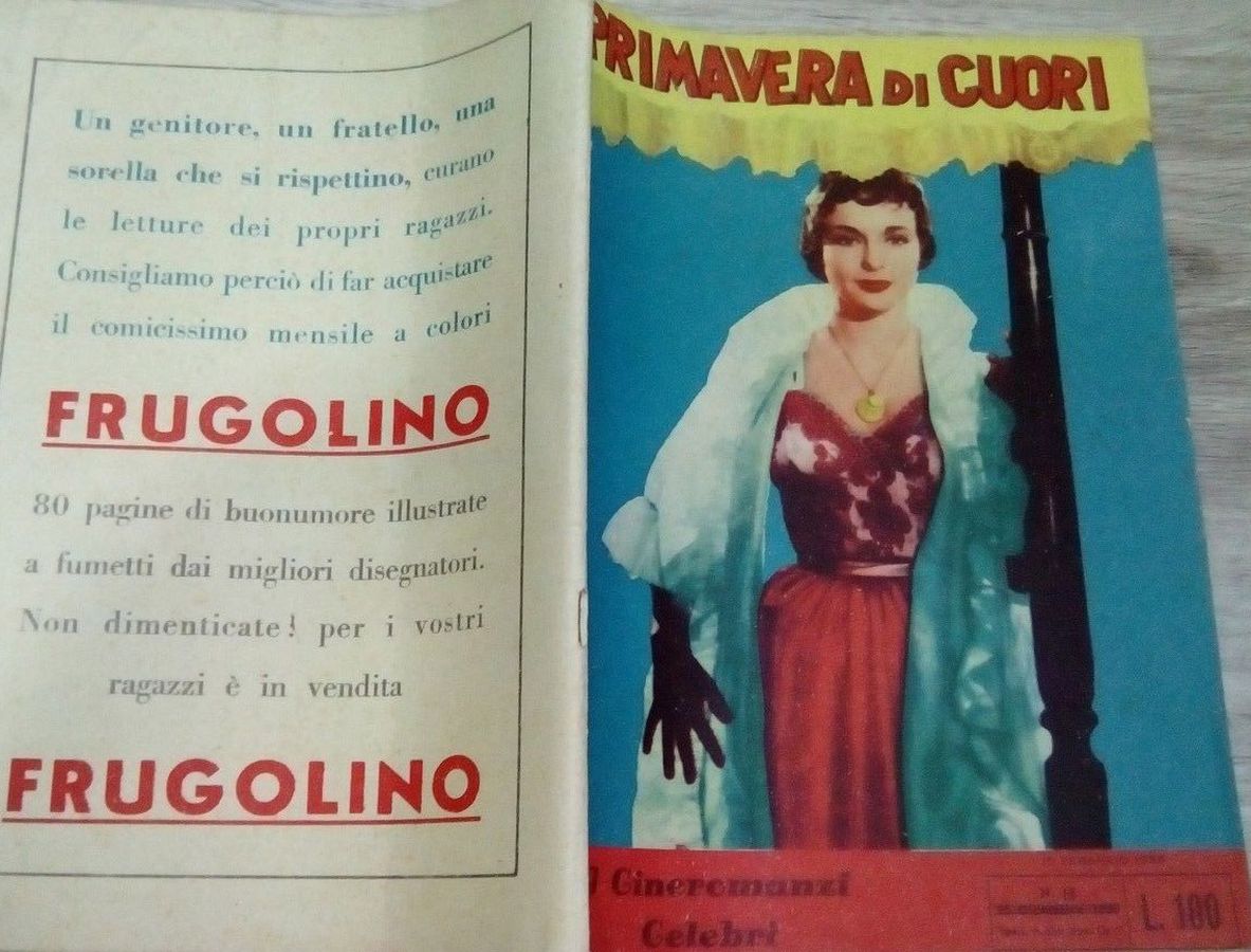 I CINEROMANZI CELEBRI magazine side cover Issue 13 15 January 1956