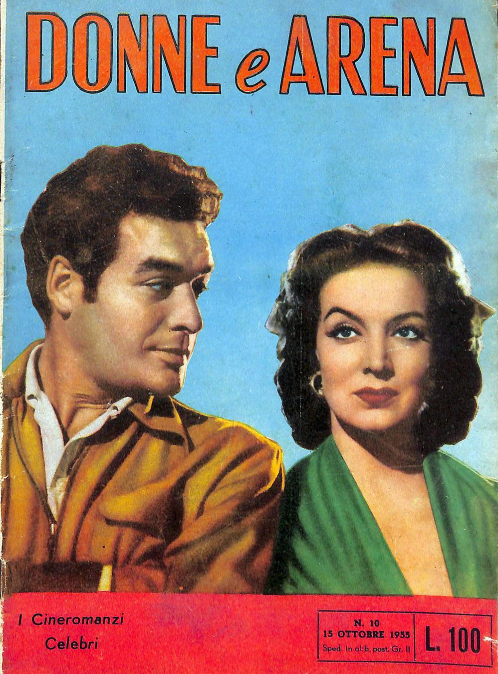 I CINEROMANZI CELEBRI magazine side cover Issue 10 15 October 1955