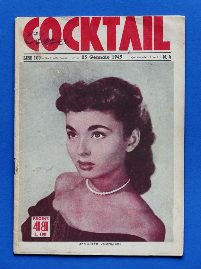 CINE COCKTAIL magazine side cover Issue 4 25 January 1949