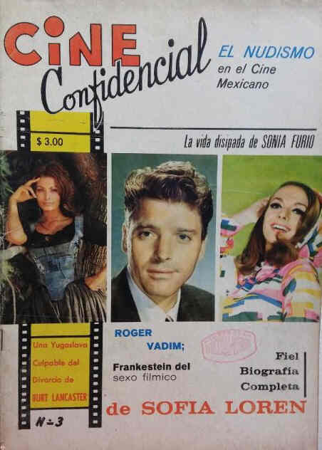 CINE CONFIDENCIAL (1969) magazine side cover Issue 3  1969