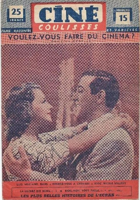 CINE COULISSES magazine side cover Issue 15 17 July 1952