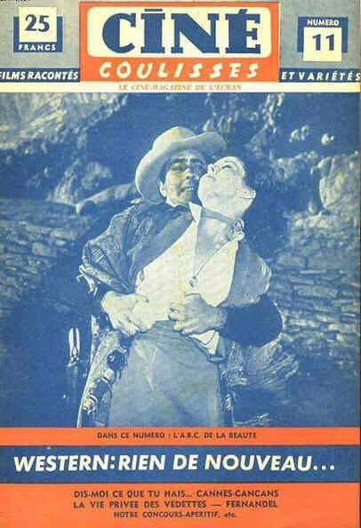 CINE COULISSES magazine side cover Issue 11  1952
