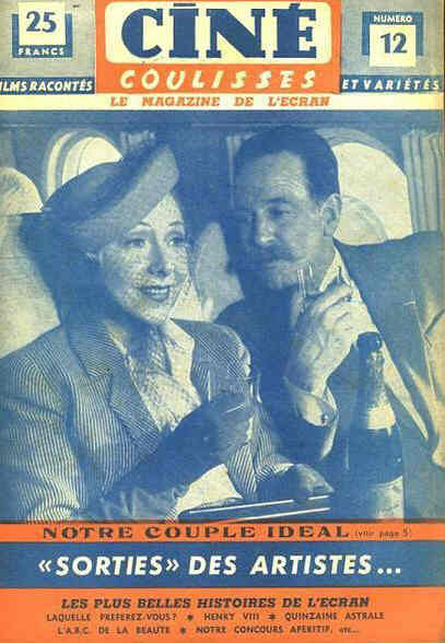 CINE COULISSES magazine side cover Issue 12  1952