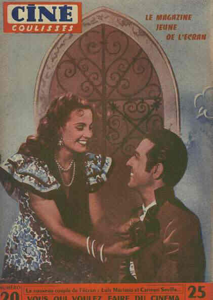 CINE COULISSES magazine side cover Issue 20  1952