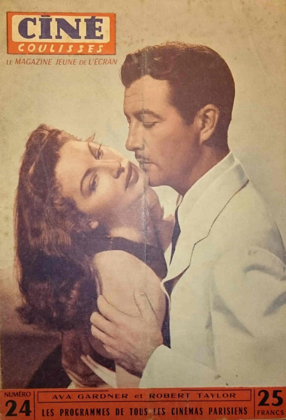 CINE COULISSES magazine side cover Issue 24  1952