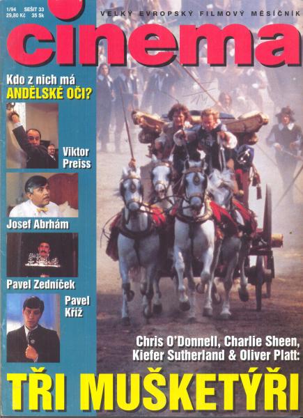 CINEMA (Cz) magazine side cover  January 1994