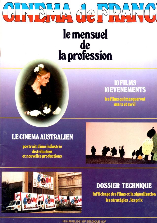 CINEMA DE FRANCE magazine side cover Issue 54  April 1981