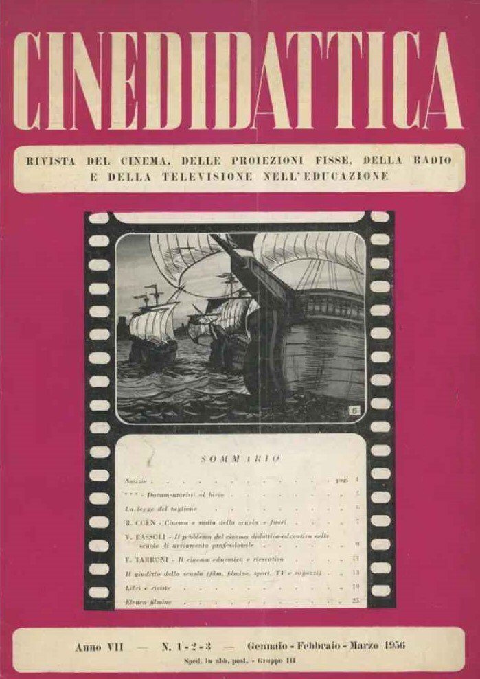 CINEDIDATTICA magazine side cover Issue 1-3  January/March 1956