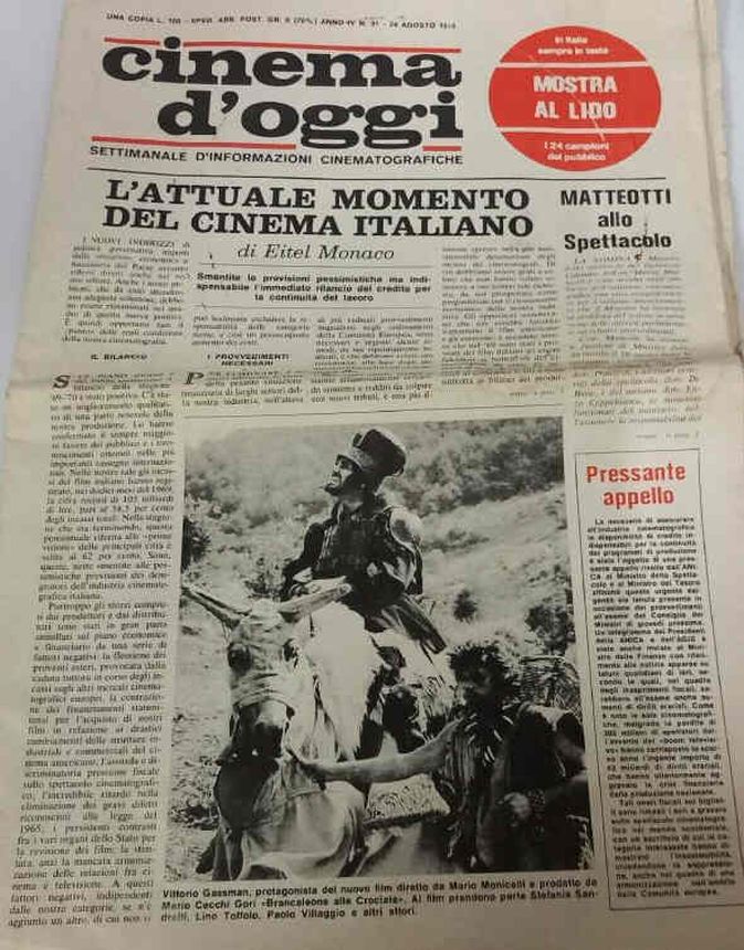 CINEMA DOGGI magazine side cover Issue 31 24 August 1970