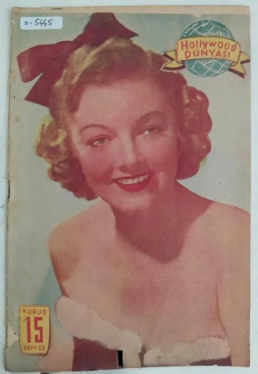 HOLLYWOOD DUNYASI magazine side cover Issue 13 22 January 1944