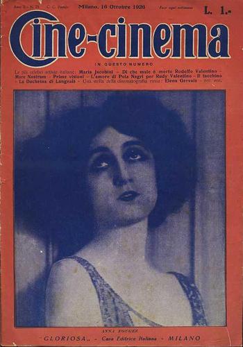 CINE-CINEMA magazine side cover 16 October 1926
