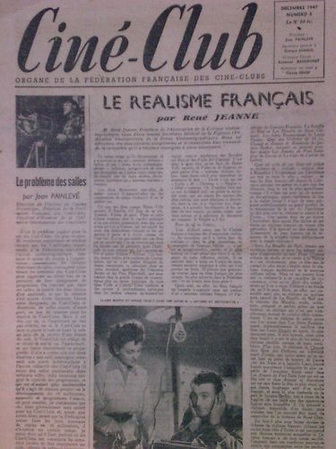 CINE-CLUB magazine side cover Issue 3 Vol 1 # 3 - December 1947
