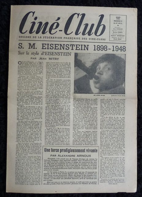 CINE-CLUB magazine side cover Issue 5 Vol 1 # 5 - March 1948