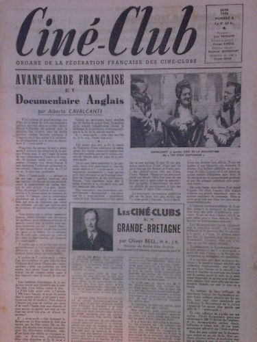 CINE-CLUB magazine side cover Issue 8 Vol 1 # 8 - June 1948