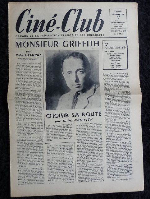 CINE-CLUB magazine side cover Issue 3 Vol 2 # 3 - December 1948