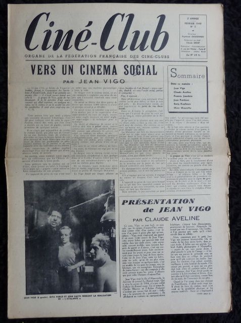 CINE-CLUB magazine side cover Issue 5 Vol 2 # 5 - February 1949