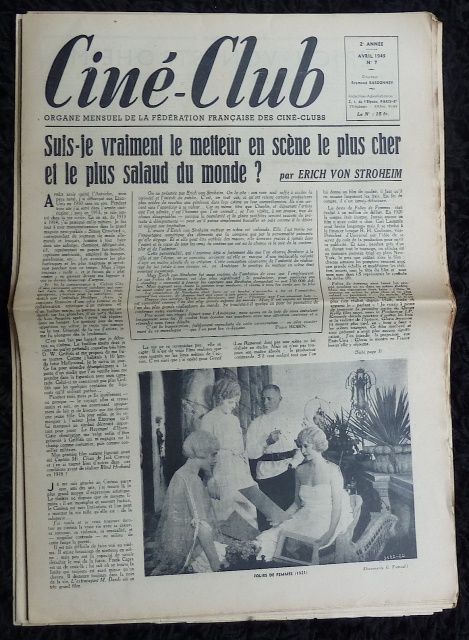 CINE-CLUB magazine side cover Issue 7 Vol 2 # 7 - April 1949