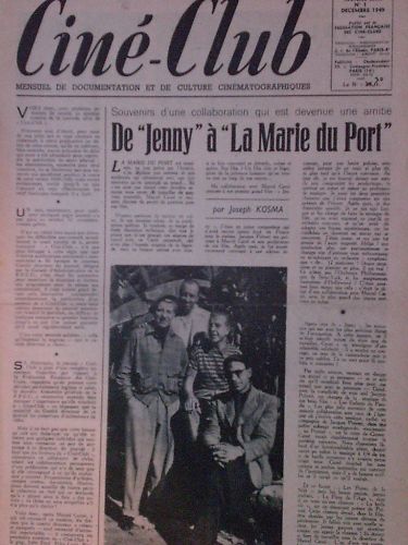CINE-CLUB magazine side cover Issue 1 Vol 3 # 1 - December 1949