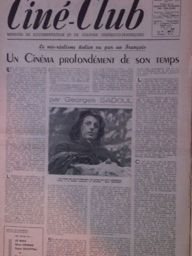 CINE-CLUB magazine side cover Issue 2 Vol 3 # 2 - January/February 1950