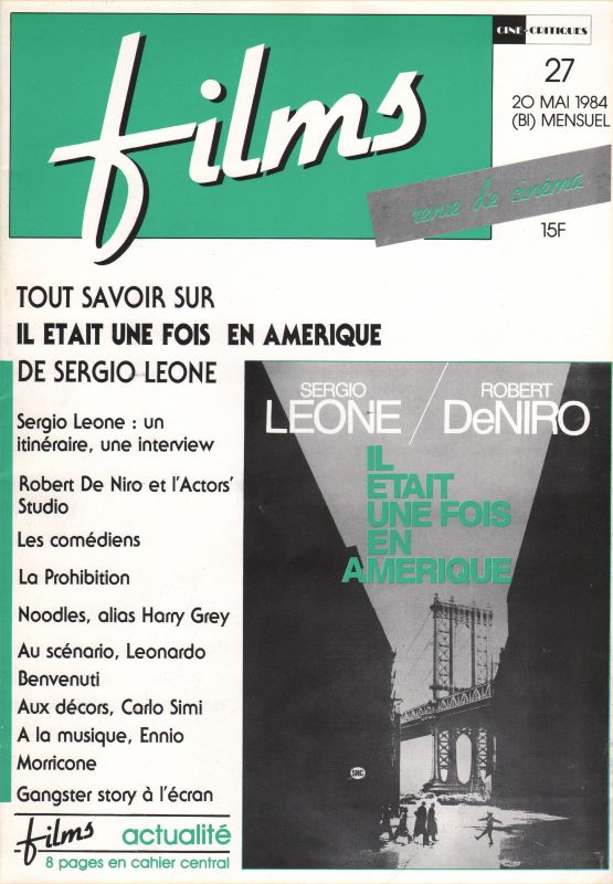 CINE-CRITIQUES magazine side cover Issue 27 20 May 1984