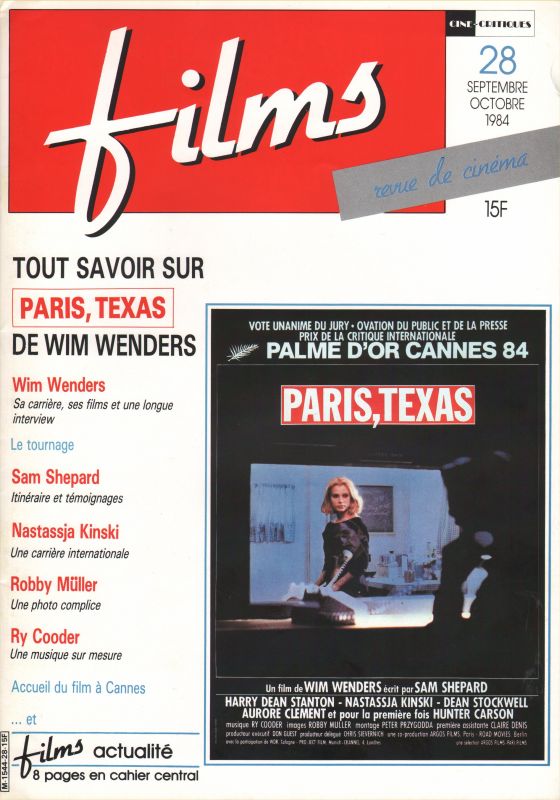 CINE-CRITIQUES magazine side cover Issue 28 September-October 1984