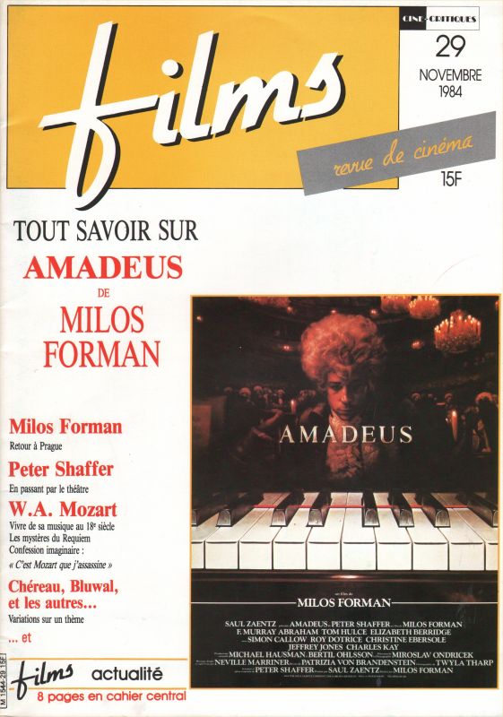 CINE-CRITIQUES magazine side cover Issue 29 November 1984