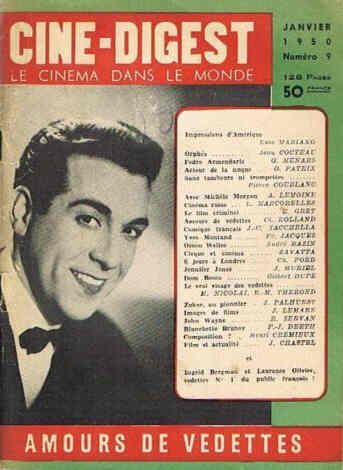 CINE-DIGEST magazine side cover Issue 9 January 1950