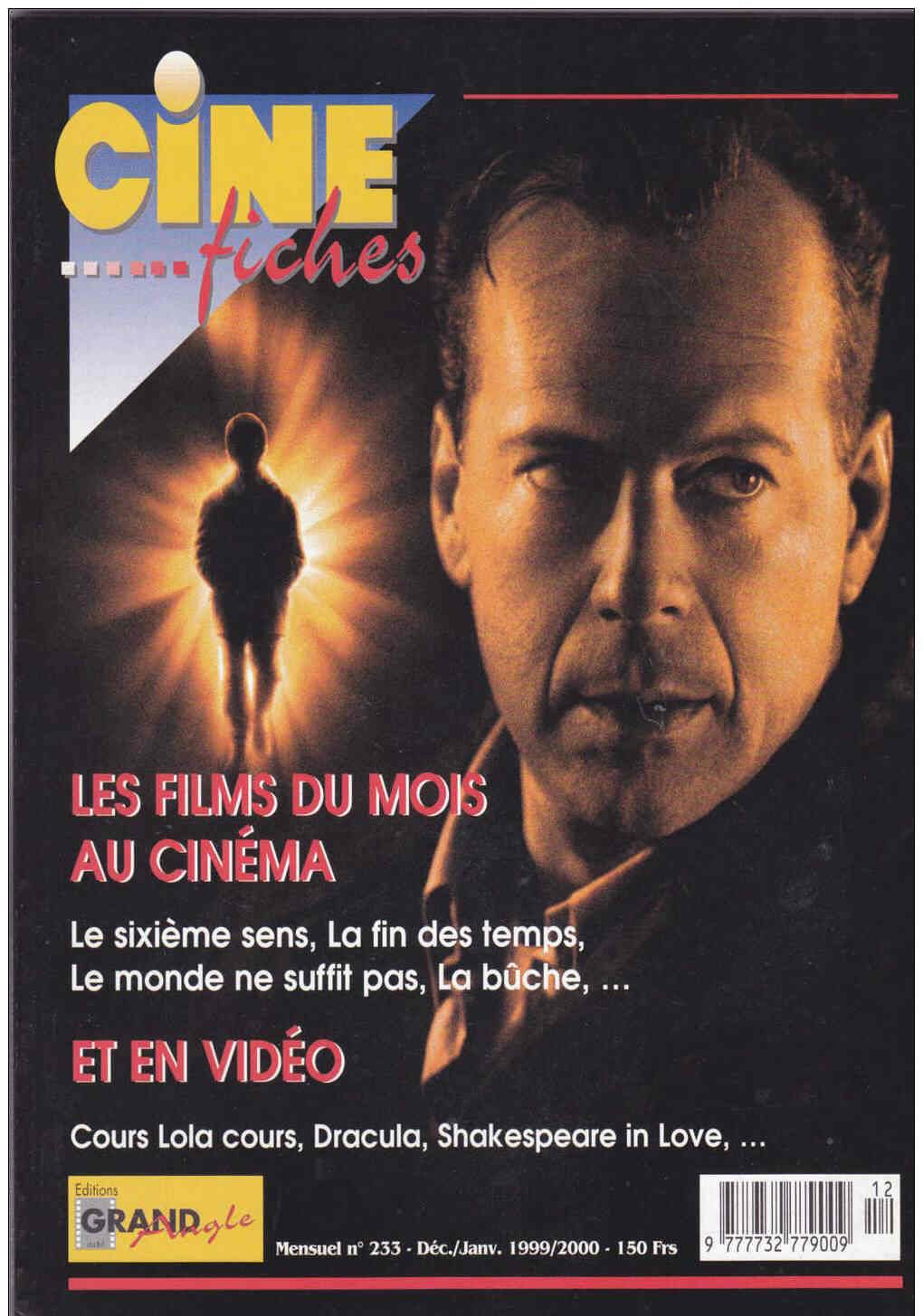 CINE-FICHES DE GRAND ANGLE | LES magazine side cover Issue 233 January 2000