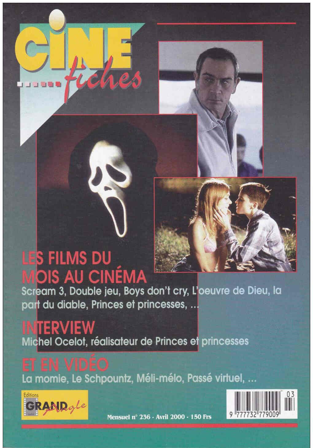CINE-FICHES DE GRAND ANGLE | LES magazine side cover Issue 236 April 2000