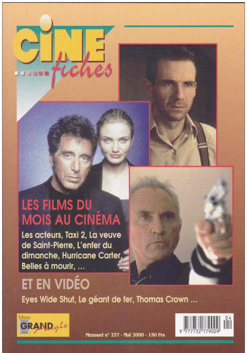 CINE-FICHES DE GRAND ANGLE | LES magazine side cover Issue 237 May 2000
