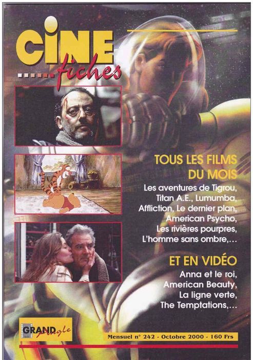 CINE-FICHES DE GRAND ANGLE | LES magazine side cover Issue 242 October 2000