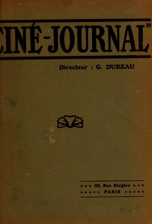 CINE-JOURNAL, LE JOURNAL DU FILM magazine side cover Issue 1 August 1908
