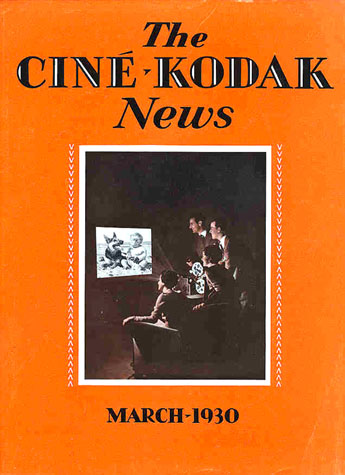 CINE-KODAK NEWS magazine side cover March 1930