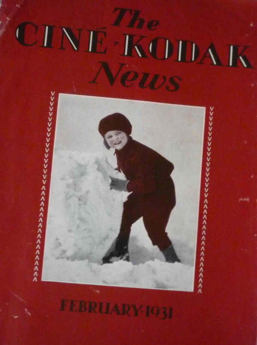CINE-KODAK NEWS magazine side cover February 1931